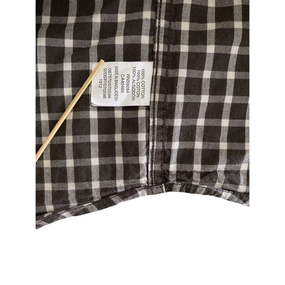 PLACE Size 10 12 Boys DRESS SHIRT Children's Place Plaid Button Up Black White - Picture 10 of 11